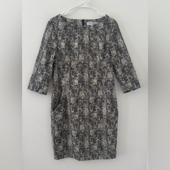 MM Lafleur The Etsuko Dress Crackle Print Business Office Chic Size 12 NO BELT - Picture 1 of 10